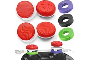 TEUVO Thumbstick Copri Analogici, 4 Tappi Analogico + 3 Precision Rings Assistance Shock Absorbers Gommini Controllore Joystick Accessori Controllo e Ridurre Pollice La Stanchezza