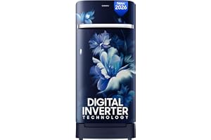 Samsung 189 L, 5 Star, Digital Inverter, Direct-Cool Single Door Refrigerator (RR21H2H25UZ/HL, Midnight Blossom Blue, Base Stand Drawer, Single Touch Defrost, 2026 Model)