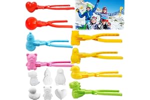 GIUGIO Lot de 8 pinces à boules de neige - Jouet en forme de boule de neige d'hiver - Jouet pour boule de neige - Clip pour boule de neige - Avec poignée - Pour les enfants en plein air