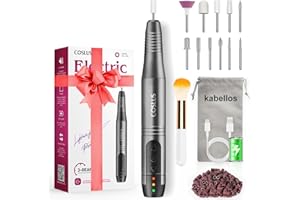 COSLUS Fresa per Unghie, 20000RPM Portatile Kit Manicure e Pedicure con 45 Kit,Lima Unghie USB Elettrica, Velocità Regolabile, con Punta in Ceramica,Trapano Chiodo Set Strumenti di Lucidatura