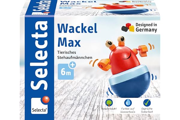 Selecta 61066 Culbuto Max, jouet vacillant à saisir, en bois