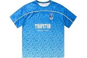 YiLianDa Trapstar Camiseta de Manga Corta para Hombre con Logotipo Impreso, Trapstar Tracksuit Informal Unisex en Color Azul, Tallas S-XL