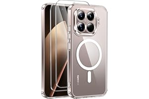 Opkiegrn Magnetisch Hülle Kompatibel mit Xiaomi 15T Pro mit 2 Schutzfolie, [Nie Vergilbung] Transparent Handyhülle Stoßfest Kratzfest Rückseite Schutzhülle Case Durchsichtig