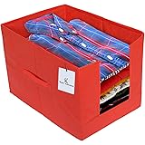 Kuber Industries Non Woven Shirt Stacker/Shirt Organizer Wardrobe Organizer (Red)-KUBMART2893