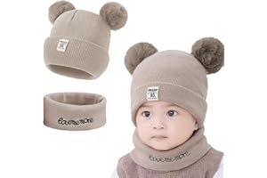 KASESSS Cappellino Neonato, Set Scaldacollo e Cappello, Cappelli Bambino Caldi Invernale, Cappelli per Ospedale, Morbido ed Elastico Turbante per Neonati per Ragazzi Ragazze, 0-24 Mesi Autunno Inverno