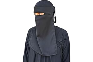YAQEEN Hijab Niqab - Velo facial Jilbab Abaya Khimar, bufanda islámica de una pieza, ideal para mezquita de Madraza, Ramadán, Eid, boda, todos los días