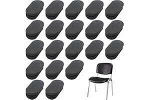 Hugwish owalne nakładki na krzesła 20 x 40 mm 15 x 30 mm 24 szt., plastikowe nóżki do krzeseł, owalne zaślepki rurowe, zaślepki z tworzywa sztucznego, owalne zaślepki do rur meblowych, krzeseł