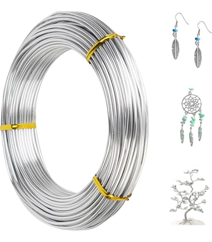 Fil D'aluminium 1 Mm X 50 M, Rouleau Argenté - Souple, Antirouille, Pour Bijoux Et Artisanat DIY
