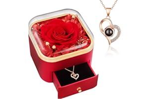 Beferr Christmas Preserved Rose Gifts for Women Birthday Gifts for Women Red Eternal Flowers Gifts for Her Forever Flowers Gifts for Mum Grandma Wife Girlfriend Christmas Anniversary Thanksgiving