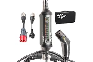 SMART JUICE Juice Booster 2 Basic Set UK, Mobile Wallbox 22kW Sin Instalación, Cargador Coche Electrico con Cable Tipo 2, Ligero e Impermeable IP67, Incluye Adaptador CEE32 Rojo 3 Fases + Tipo G (UK)