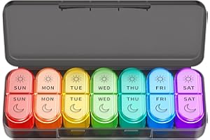WINDTRACE Pill Boxes 7 Day 2 Times a Day, Large Daily Pill Organiser, 7 Day Pill Case Container AM PM Weekly Travel Tablet Organiser, BPA-Free Medicine Storage Box to Hold Vitamin, Medication and Supplements