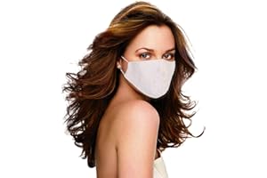 WedDecor 1Pc Lace Face Cover Protector Washable Cloth Face Mask Reusable and Adjustable Protective Fabric, Flower Lace Face Masks Protection Cover, 2 Layer Cotton Face Mask Without Filter, White