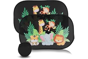 dellyy Pare Soleil Voiture Bébé, 2 Pièces Pare Soleil Voiture, 48 x 30 cm Protection UV/Chaleur, Sac de Rangement fourni, Pare Soleil Voiture Arriere Adsorption de Film électrostatique