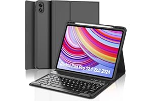 WINCHKING Tastiera per Redmi Pad Pro 12.1, Custodia Tastiera per Xiaomi Redmi Pad Pro 2024, Cover Bluetooth Magnetica Staccabile Italiano Tastiera per Redmi Pad Pro 12.1 Pollici 2024, Nero