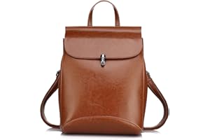 Realer Genuine Leather Backpack / Shoulder Bag For Women, brown
