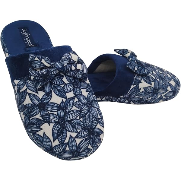 de fonseca Ciabatte Pantofole Cotone Donna MOD. Roma Top P W01 Blu