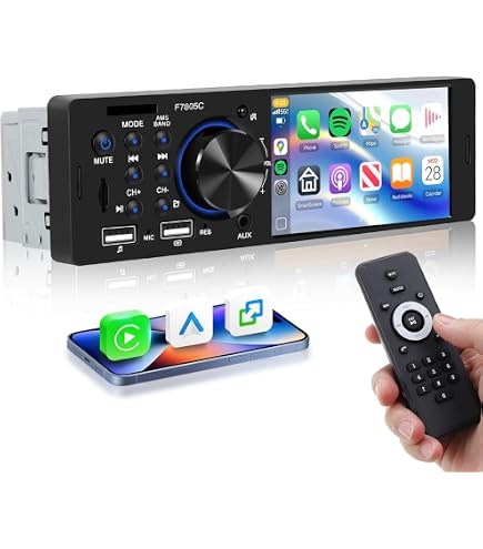 Wireless Carplay Android Auto 5" Autoradio IPS Bildschirm 1DIN Bluetooth USB Aux