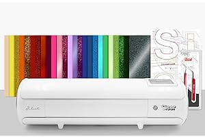 SISER Juliet® Regenbogen Paket – Professioneller Schneideplotter + 25 A4 Bogen Thermovinyl, Entgitterhaken, Pinzette und Farbkarten - Ideal geeignet für kreative Projekte auf Textilien und Karton