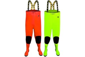 PROS/Lucky Ducky Max S5 Fluo Cuissardes en PVC avec semelle intermédiaire en acier fluo haute visibilité Orange Jaune