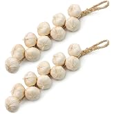 Fizleca 2 Pcs Foam Garlic Chain, Artificial Garlic Decoration for Kitchen, Garden and Indoor, Perfect for Photography and Gar
