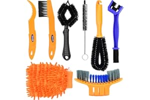 Demason 8 Pz Kit pulizia catena bici per wd40 bike bici mtb, manutenzione bici, detergente catena bici, per cassette ruote, Spazzole professionali, Guanti per la pulizia