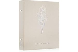 Lanpn Album de Fotos 10x15 400, Lino Album para Photos Bolsillos Verticales Beige