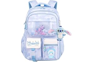 HANXIUCAO Sac à dos d'écolier pour fille - Grande capacité - Imperméable - Avec compartiment pour ordinateur portable
