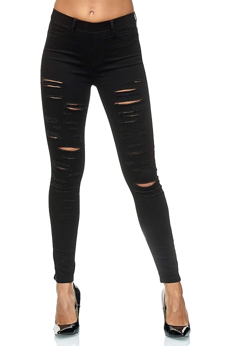 Elara Dámské Skinny Fit Jegging Chunkyrayan Stretch Kalhoty Navy Blue H86 1 Navy 44 2xl
