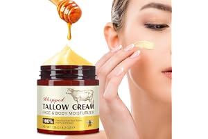 Beef Tallow Honey Balm Biff Tallow Skin Care, nötkött talg för hud, nötkött talg honungsbalsam, balsam från vispad nötkött talg och honung, Tallow Cream för fuktgivande & anti-åldrande (1 st.)
