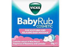Vicks BabyRub salva, med dofter av rosmarin och lavendel, för lugnande och avslappnande babymassageburk 50 g