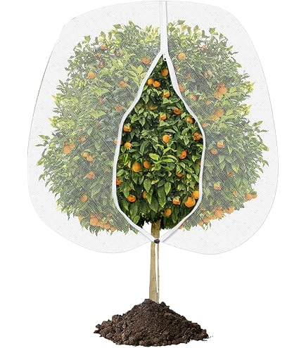 LINSOCLE 1.8m X 1.8m Rete protezione piante, Rete per Albero da Frutto, Rete Anti Insetti per Alberi da Frutto con Cerniera e Cordoncino - Maglia Fine