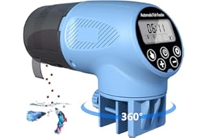 Aoyar Automatic Aquarium Fish Feeder: Auto Smart Feed Dispenser with LCD Display & Holiday Weekend Days Feeding Timer & Food Intake Control Flake for Goldfish Turtle in Small Tank & Pond