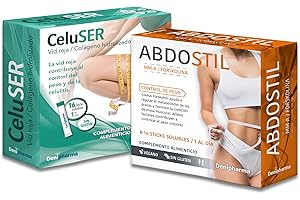 DENIPHARMA Pack Dúo Abdostil + Celuser | 32 sticks | Indicado para el Abdomen, Caderas y Piernas - 1 sobre al día