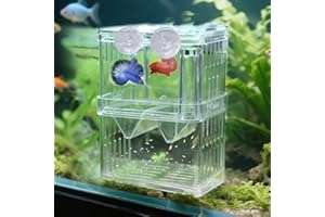 TIANXUAN Aquarium Fish Breeding Box Transparent Acrylic Plastic Breeder Box for Fish Tank Baby Separator Tanks for Baby Shrimp Hatchery Incubator Small Isolation Divider Betta Goldfish Fry Guppy (8x7x11cm)