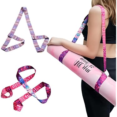 2 Sangles De Yoga Imprimées - Pour Transporter Son Tapis Et S'aider Aux étirements, élastique Résistant - 12