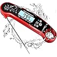 Instant Read Meat Thermometer for Cooking Grill and BBQ Griddle - Waterproof w/Backlight & Calibration for Food, Oven, Air Fryer Accessories, Kitchen Essentials, Stocking Stuffer Gifts