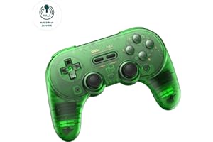 AKNES 8Bitdo Pro 2 Controller Bluetooth, Joystick a Effetto Hall, Controller Giocare Compatibile con Switch, Apple, Windows, Steam Deck, Android e Raspberry Pi (Verde)