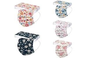 DeaAmyGline 50 Stück Erwachsene Mundschutz mit Schöne Motiv Bunt Einweg 3-lagige Mund und Nasenschutz MNS Einmal Halstuch Masken-Tücher Staubdicht Atmungsaktiv Geruchlos Bedeckung Bandana Schals