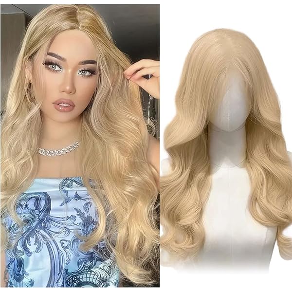 MapofBeauty Lange Perücke Sand/erdbeerblond – 70 Cm, Sanfte Wellen, Hitzebeständige Faser