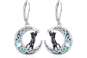 Eusense Hibou Boucles d'Oreilles, Paresseux Boucle d'Oreille Argent 925 Bijoux Cadeau pour Fille Femme