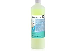 Höfer Chemie 1 x 1 L (6L) BAYCINEX® Nettoyant Ligne d'eau pour Piscine – Nettoyant Alcalin, Dissout Les Salissures Organiques et Graisses, Fabriqué en Allemagne