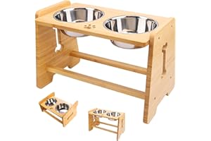 Raised Dog Dowls for Large Dogs, Dog Bowls with Stand Adjustable, Elevated Dog Bowls 2 Heights,19.05cm, 29.97cm by Nothing burger