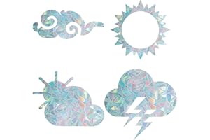 GORGECRAFT 16PCS Adesivi per Allerta Meteo per Finestre Adesivi in Vetro Decalcomanie Arcobaleno Statiche Decorazioni per Acchiappasole Vinile Prismatico Non Adesivo