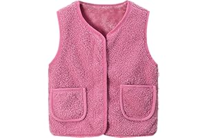 Yubenhong Teddy Fleece Weste Kinder Baby Weste Mäntel Winter Fleece Jacken Armellos Fellweste Winter Jungen Mädchen Flauschig Mäntel Atmungsaktive Vest Jacke Fleeceweste Kinder