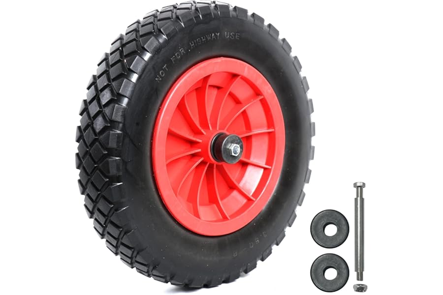 Woodside 14” Solid Tyre, Replacement Wheel for Wheelbarrows, Trolleys, Carts etc, Puncture Proof