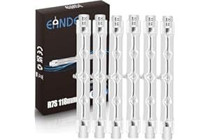 Eande Lot de 6 Ampoule Halogène R7S 118mm 230W 230V Dimmable Blanc Chaud 2800K 4650LM