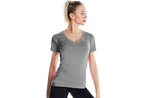 ZENGJO Women's Sports T Shirt,V Neck,Short Sleeve Gym Workout Tops for Women