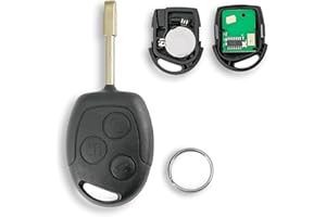 GLOUVDEYZ 433MHZ 3 Tasten Fernbedienungs Schlüssel Für Ford Ka Mondeo Focus Festiva Transit Connect mit ID60 Chip Schlüsselring