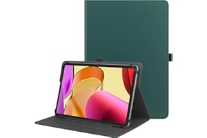 HGWALP Funda Protectora Universal Compatible con tabletas de 9-11", Funda Soporte de Cuero PU Multi-ángulo con Soporte de bolígrafo táctil para tabletas Pantalla táctil de 9" 9.7" 10.1" 10.5 "11"-GN
