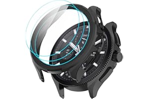 GIOPUEY 1 + 3 szt. Pokrowiec na Xiaomi Watch 2 Pro, z folią ochronną, twardym tworzywem sztucznym, odpornym na uderzenia, Xiaomi Watch 2 Pro - czarne